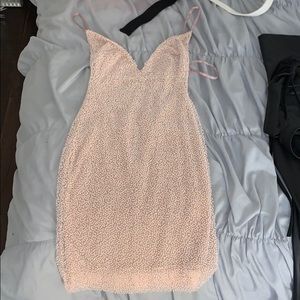Oh Polly pink beaded mini dress